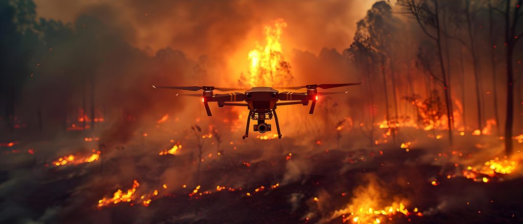 Using drones in dangerous situations such as fire